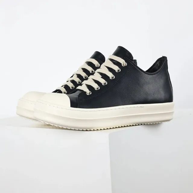 Rick Owens Low Top Sneaker Black and Cream