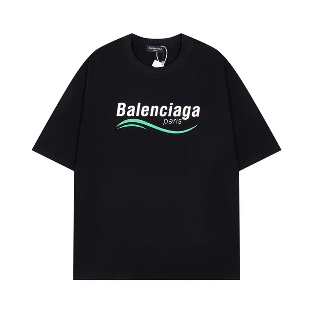 Balenciaga Logo T-Shirt Wave Logo