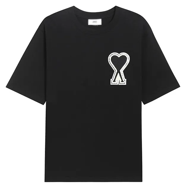 AMI Paris Heart Logo Tee Embroidered Heart