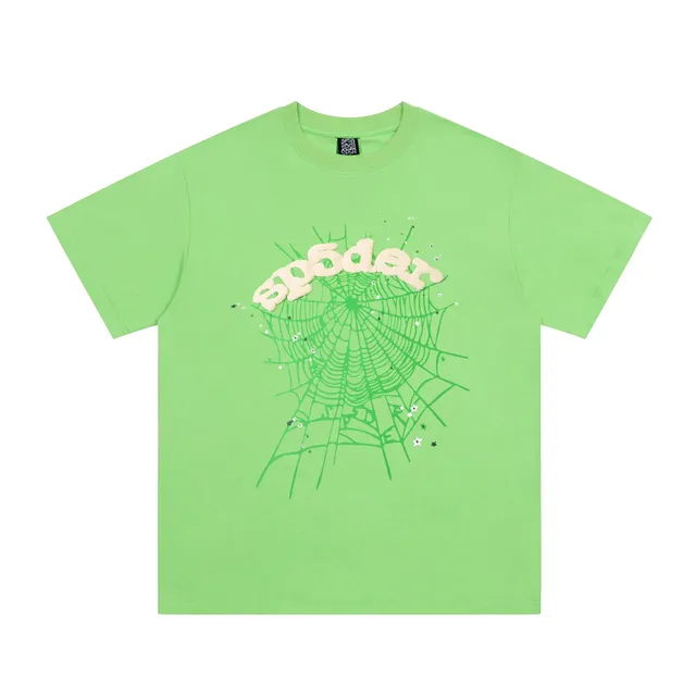 Sp5der Spider Web Graphic Tee 3D Logo with Stars