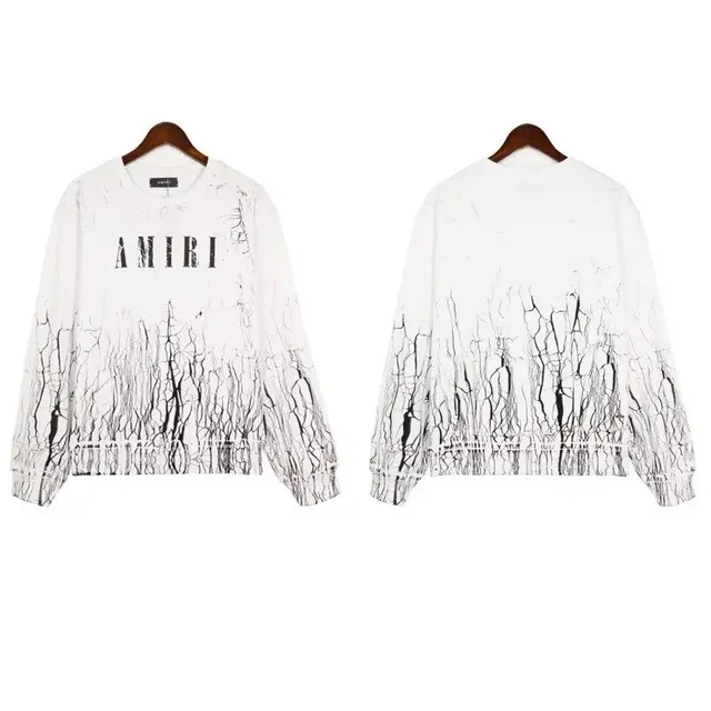 Amiri Cropped Sweatshirt Cracked Print