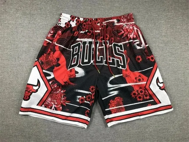 NBA Basketball Shorts Floral Bulls Print