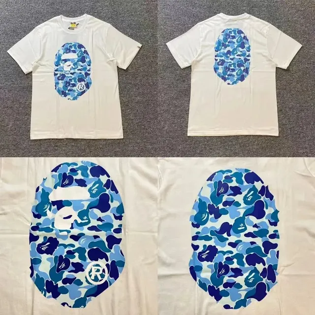 BAPE Shark Hoodie Tee Blue Camo