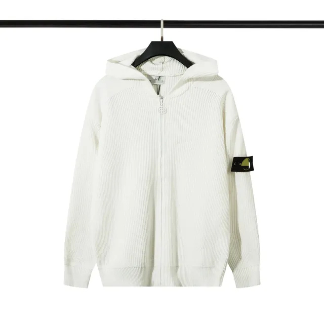 Stone Island Zip-Up Hoodie Ribbed Knit