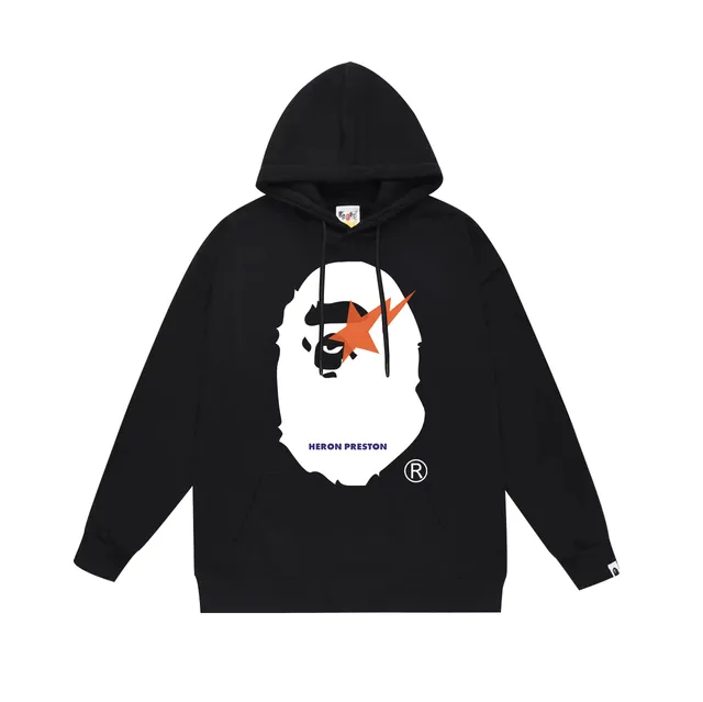 BAPE Hooded Sweatshirt Ape Head with Orange Star