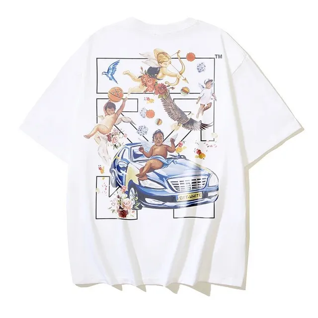 Off-White Graphic Tee Mercedes-Benz Angel Print