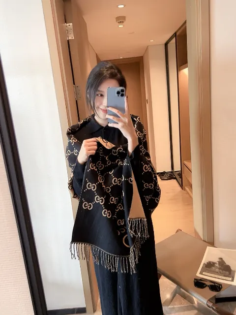 Gucci GG Logo Scarf Monogram Print with Fringe