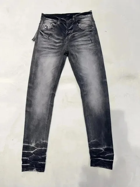 Amiri Distressed Slim Fit Jeans Acid Wash
