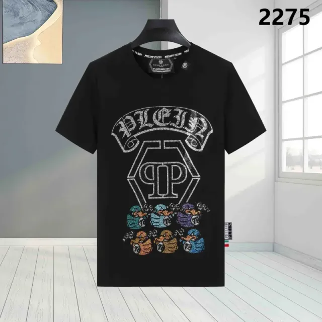 Philipp Plein Graphic T-Shirt Crystal-Embellished PP Logo