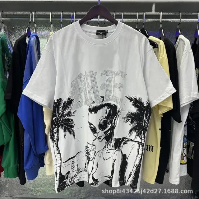 Graphic T-Shirt Alien Palm Tree Print