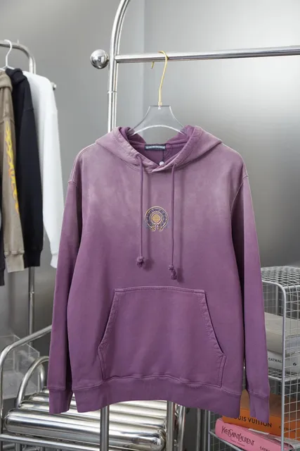 Chrome Hearts Hoodie Washed Purple with Embroidered Logo