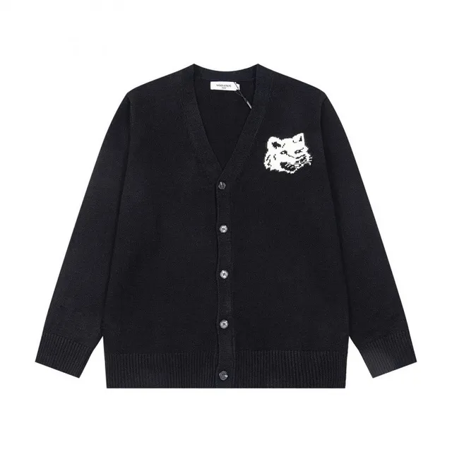 Maison Kitsuné Fox Knit Cardigan Fox Embroidery