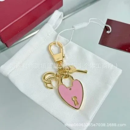 Gucci Heart Lock Charm Pink Enamel