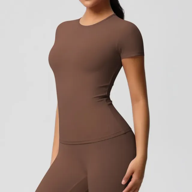 7103 short sleeves-chestnut color