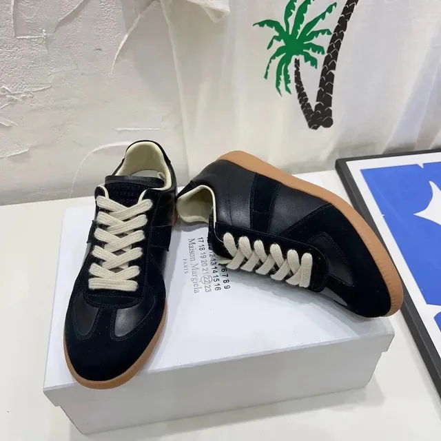 Maison Margiela Tabi Sneaker Black Suede and Leather