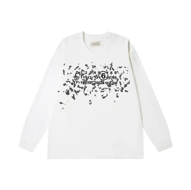 Maison Margiela Long-Sleeve Tee Number Print Splatter