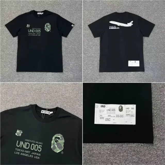 BAPE × Undefeated UND 005 T-Shirt Tokyo-NRT Los Angeles-USA