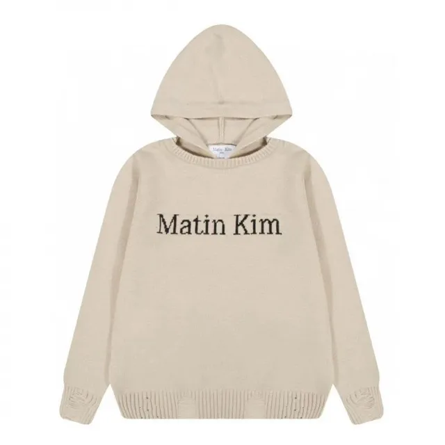 Hooded Knit Sweater Matin Kim Logo