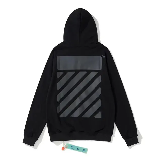Off-White Zip-Up Hoodie Diagonal Stripe