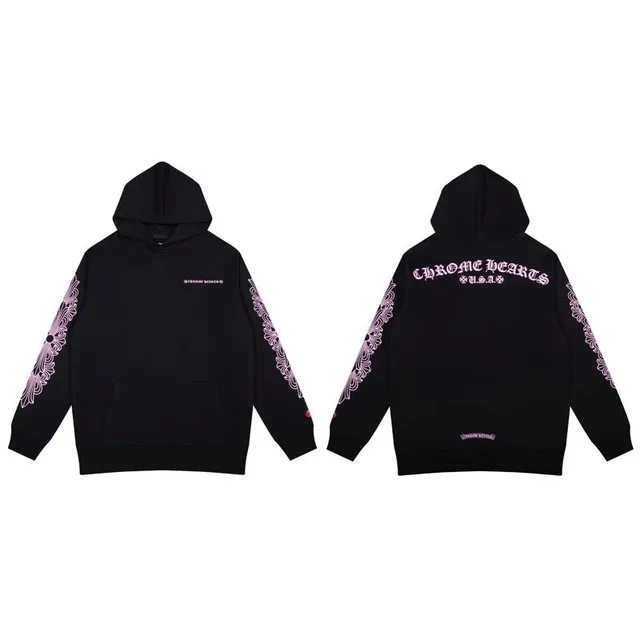 Chrome Hearts Hoodie Floral Sleeve Print
