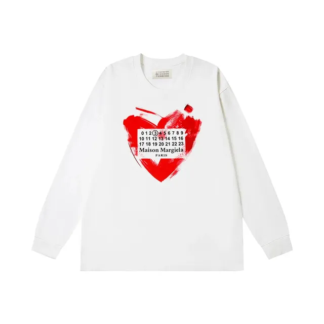 Maison Margiela Long-Sleeve Tee Heart Print