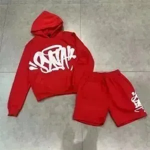 Hoodie and Shorts Set Graffiti Print