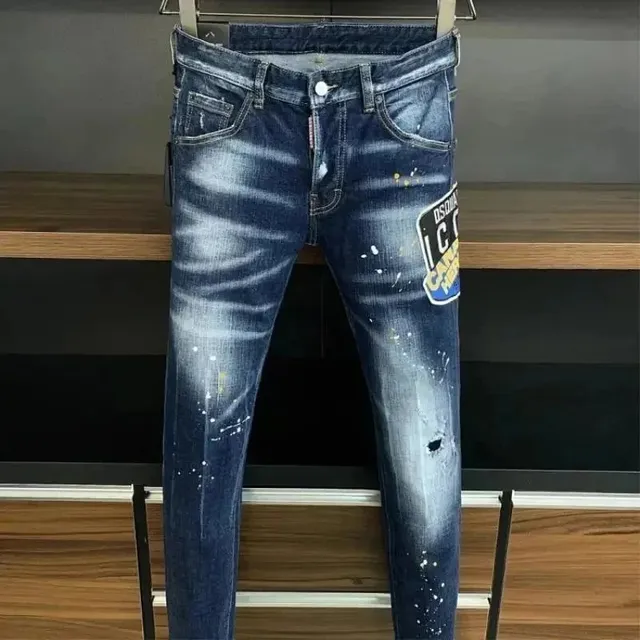 Dsquared2 Slim Fit Jeans Paint Splatter Distressed