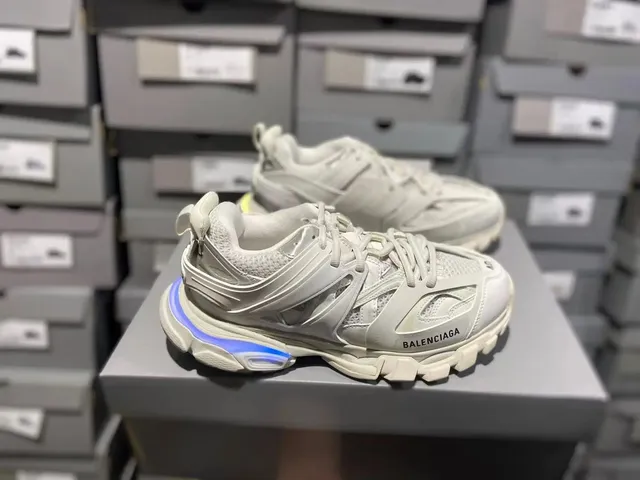 Balenciaga Speed Trainer White with Blue Sole