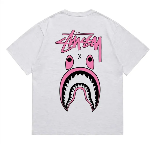 Stüssy × BAPE Graphic Tee Shark x Stussy