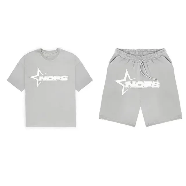 Corteiz Logo Tee and Shorts Set Star Logo
