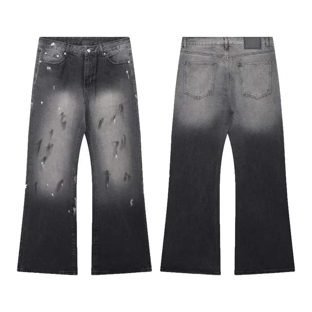 Acne Studios Flared Jeans Distressed Ombre Wash