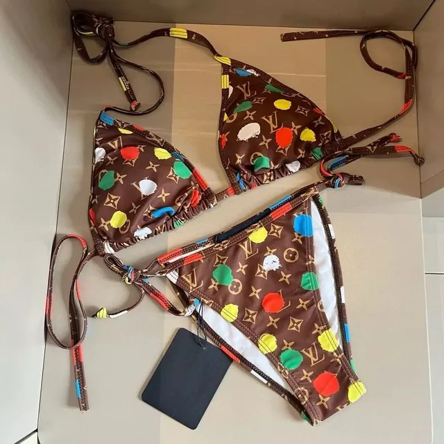 Louis Vuitton Bikini Set Monogram with Paint Splatter Print