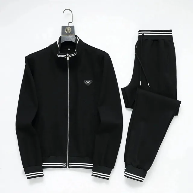 Prada Track Suit Black with White Stripes