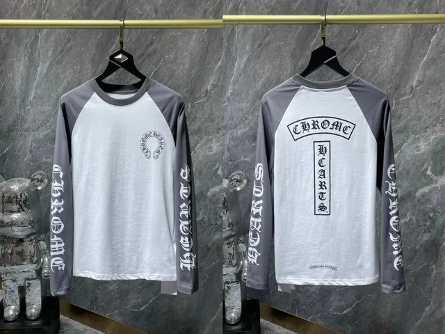 Raglan Long Sleeve Tee Chrome Hearts Logo Print