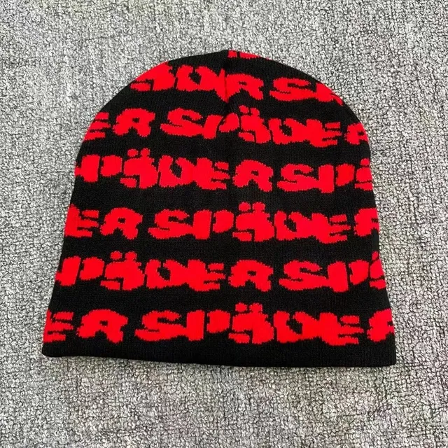 Sp5der Knit Beanie All-Over Logo