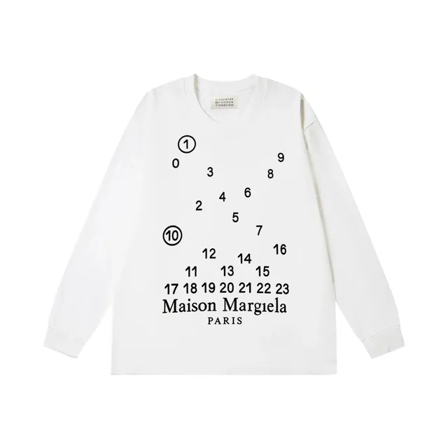 Maison Margiela Long-Sleeve Tee Numbers Print