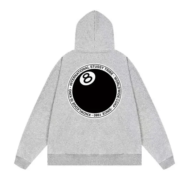 Stüssy 8-Ball Hoodie Heather Grey