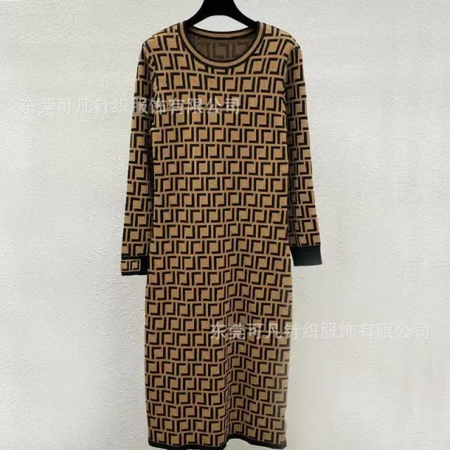 Fendi Knit Dress FF Logo Pattern