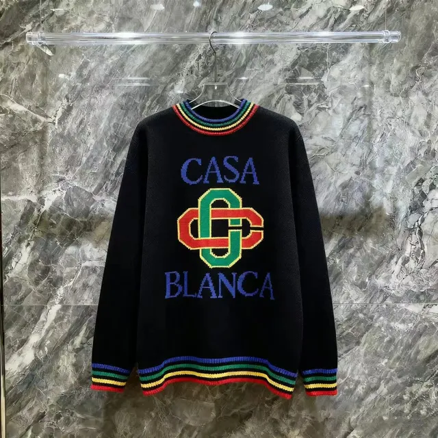 Casablanca Casa Blanca Sweater Rainbow Trim Logo