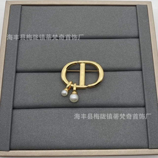 Dior Oblique Brooch Pearl Drop