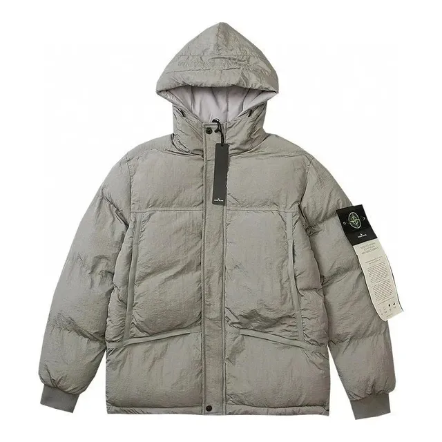 Stone Island Hooded Puffer Jacket Crumpled Nylon