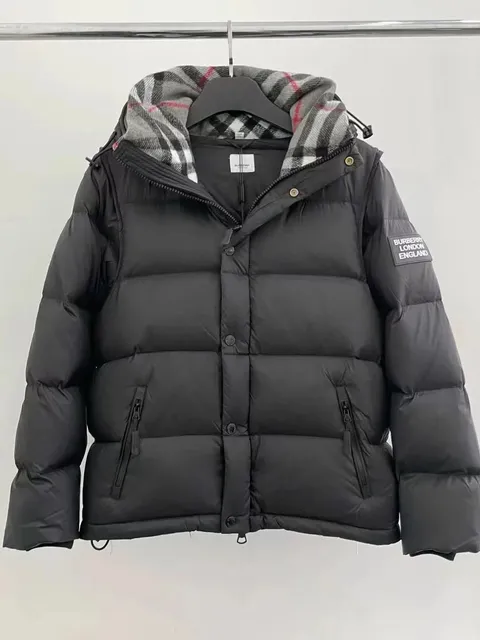 Burberry Puffer Jacket Checkered Hood Lining