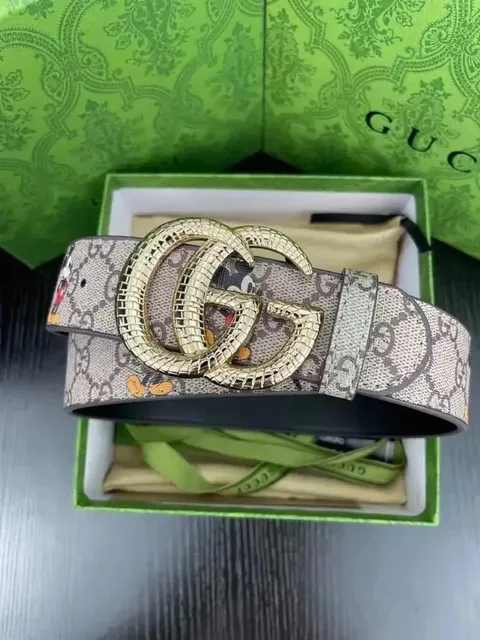 Gucci GG Marmont Belt Mickey Mouse Print