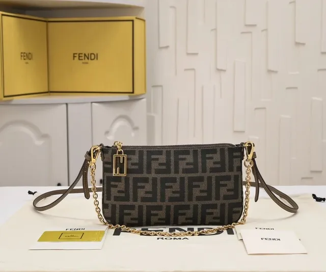 Fendi Baguette FF Logo Canvas