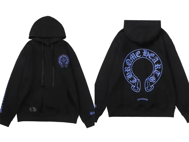 Chrome Hearts Hooded Sweatshirt Blue Logo Print