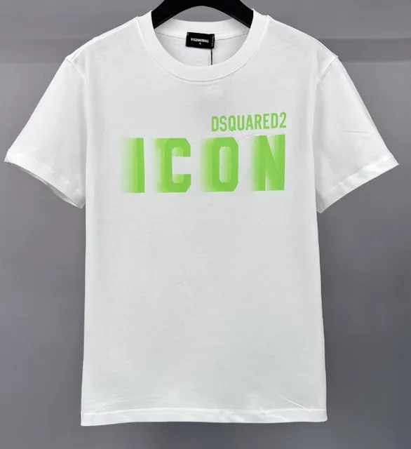 Dsquared2 ICON Graphic Tee Neon Green Print