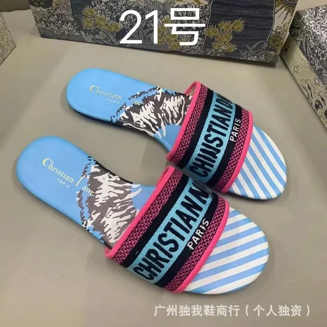 Dior Slide Sandal Mountain Print