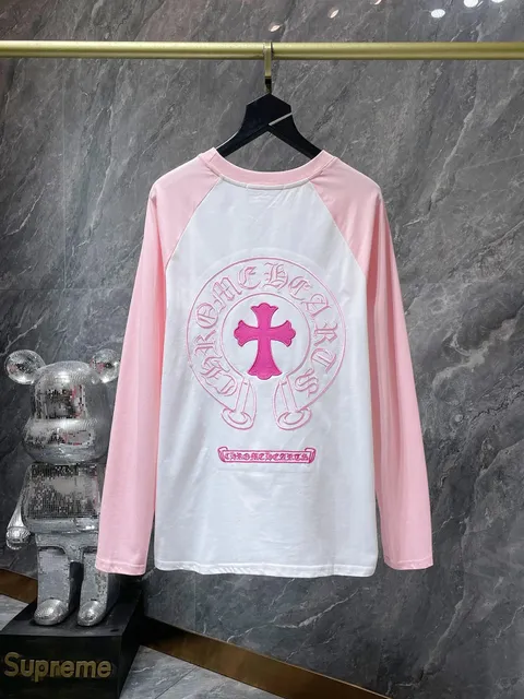 Chrome Hearts Raglan Long Sleeve Tee Cross Logo Embroidery