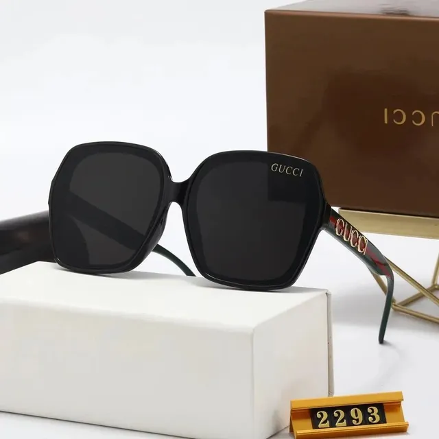 Gucci Square Sunglasses GG Logo Temple Black