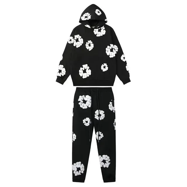 Balenciaga Flower Print Hoodie and Joggers Set All-Over Floral Print